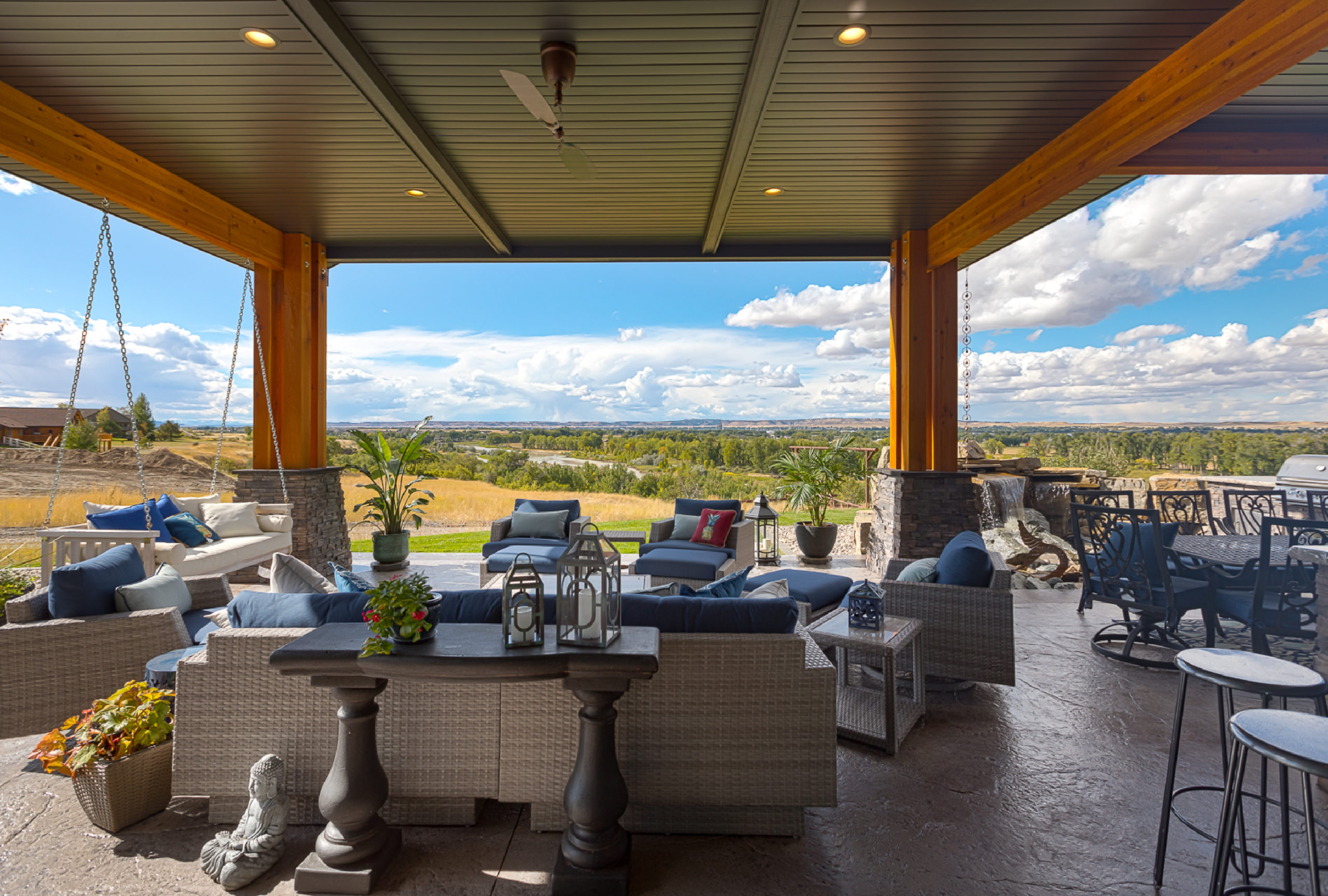 View of Billings Montana from outdoor patio designed by Ban Construction