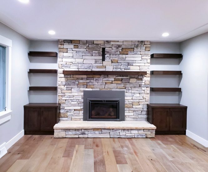 Fireplace in home remodel by Ban Construction